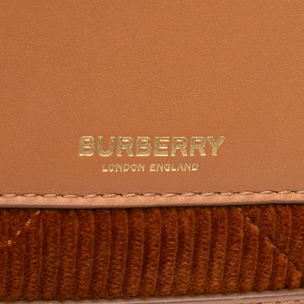 Burberry Micro Corduroy Olympia Shoulder Bag Bruin