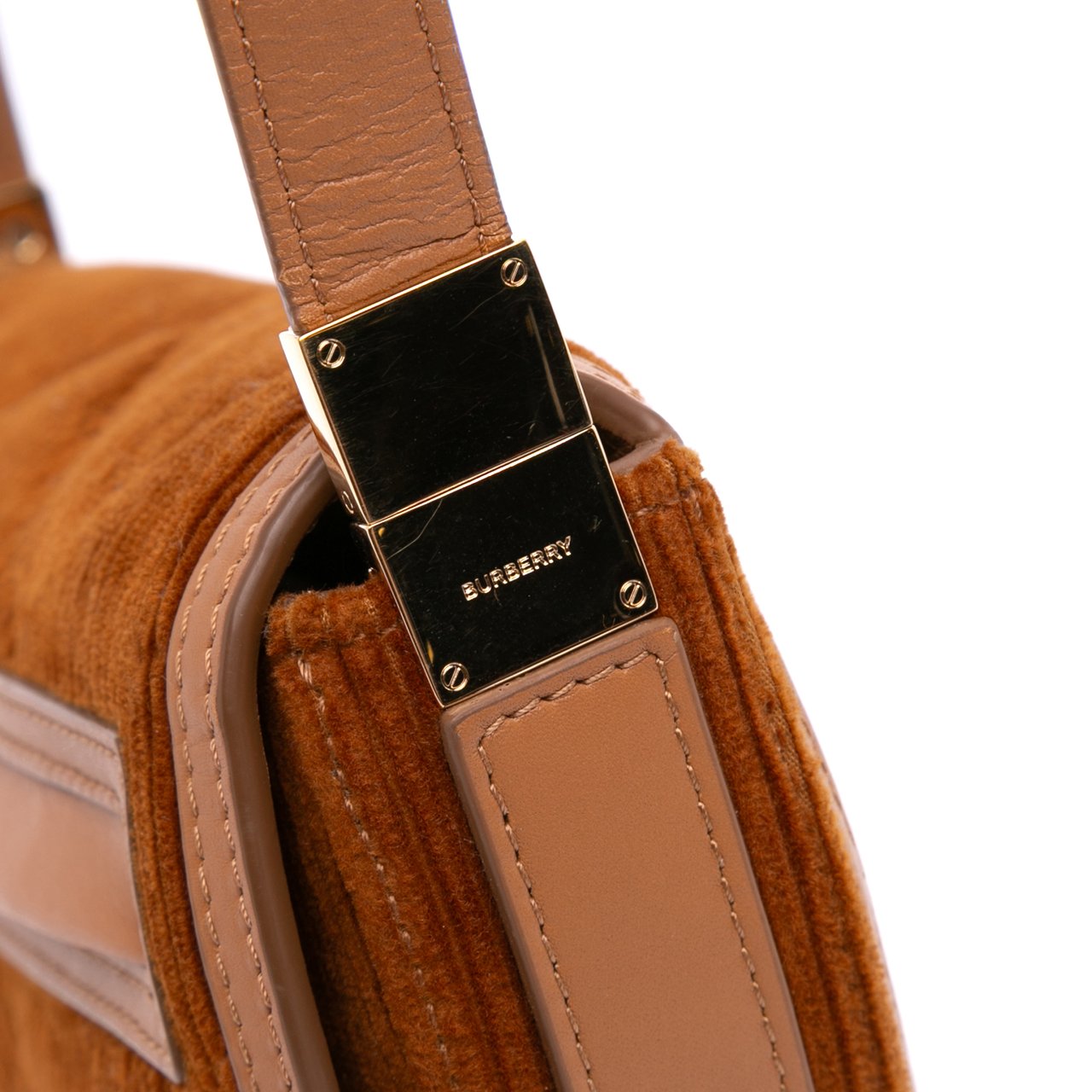 Burberry Micro Corduroy Olympia Shoulder Bag Bruin