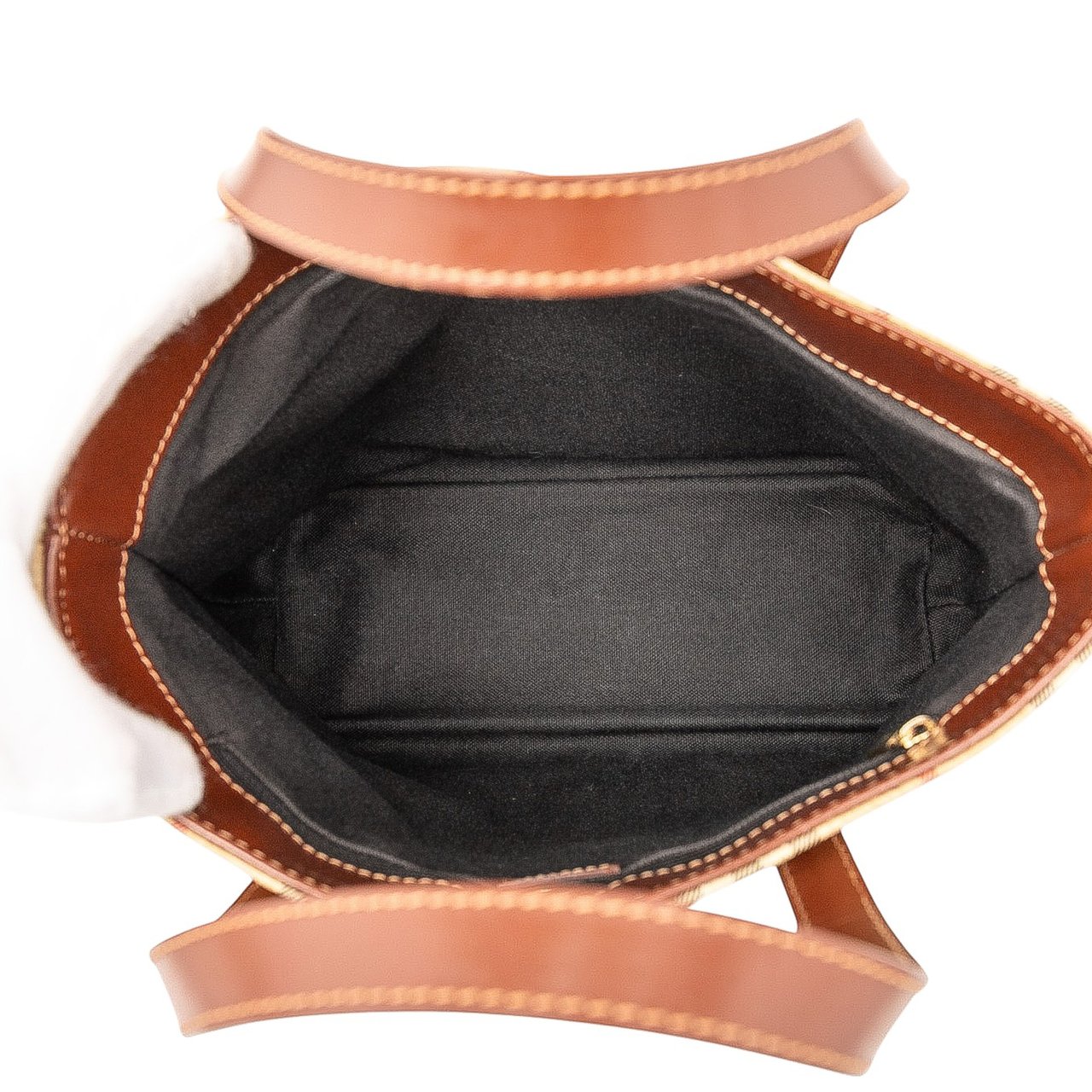 Burberry Haymarket Check Coated Canvas Tote Bruin