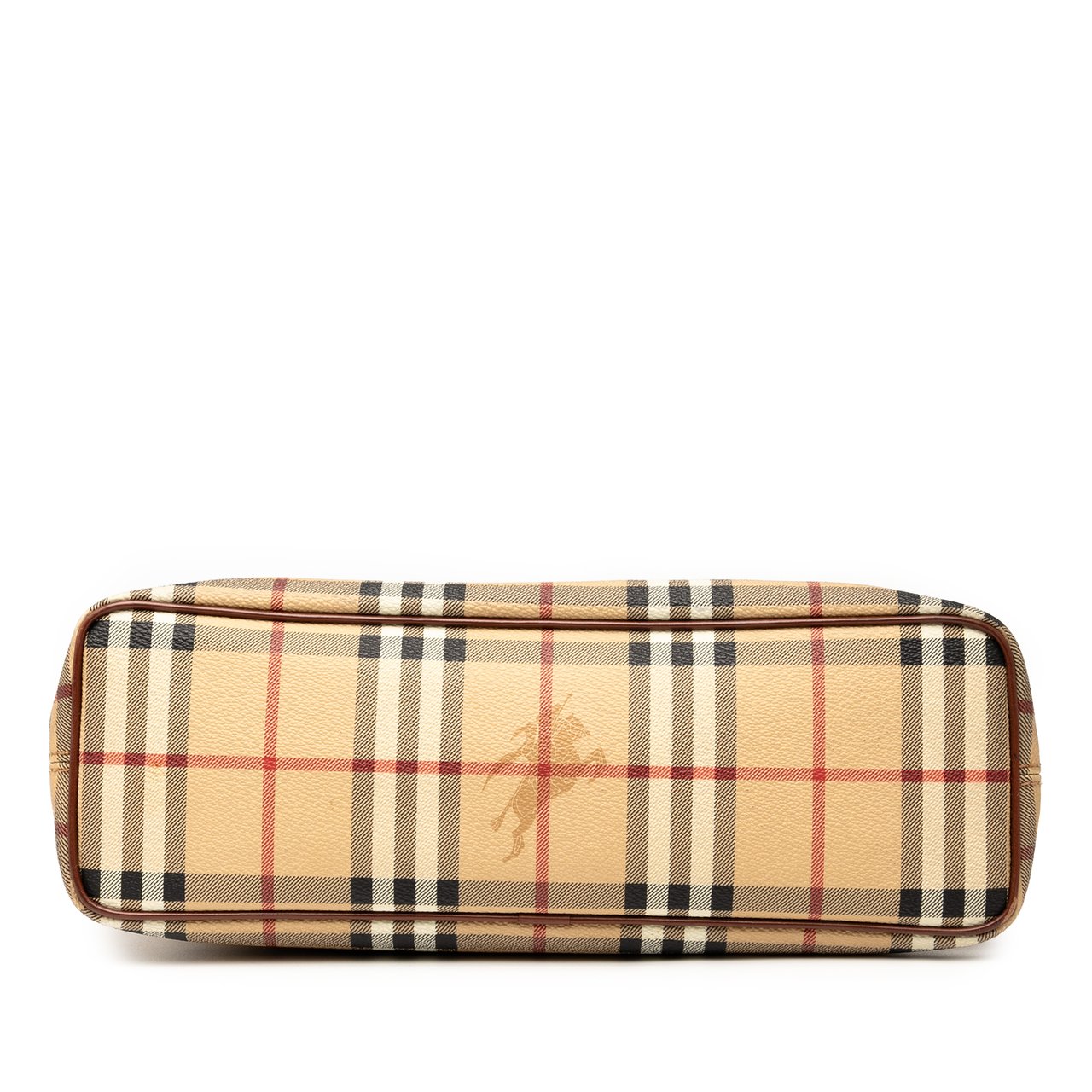 Burberry Haymarket Check Coated Canvas Tote Bruin