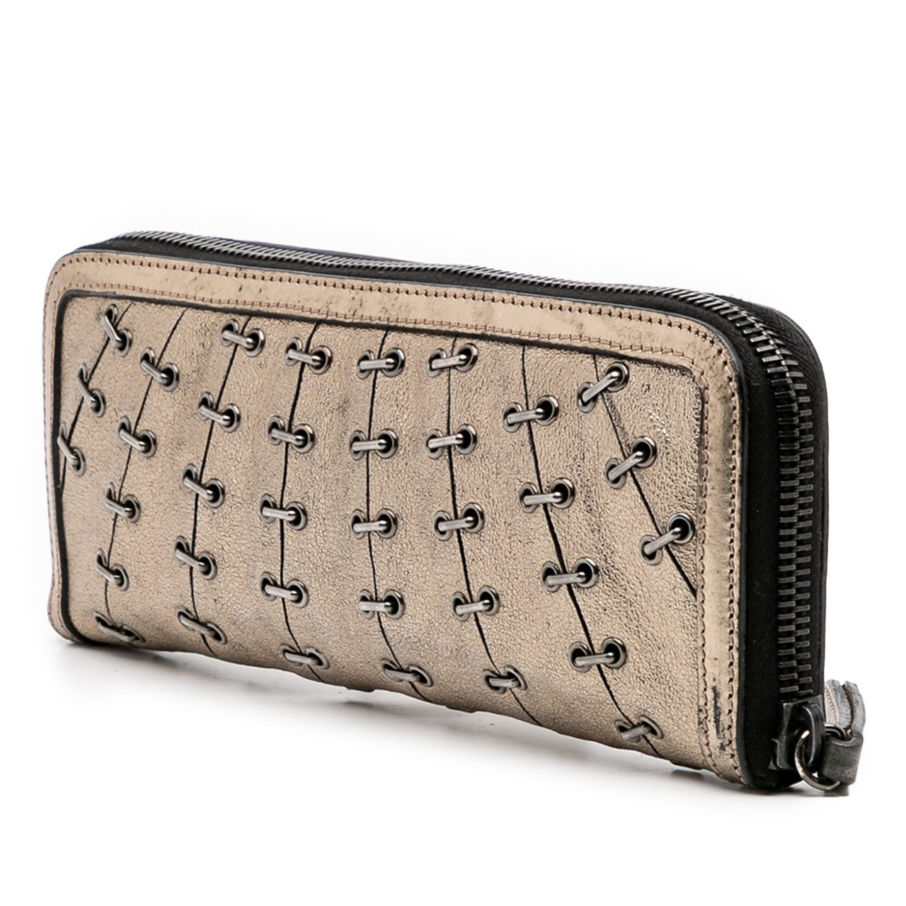 Burberry Metallic Leather Clutch Goud