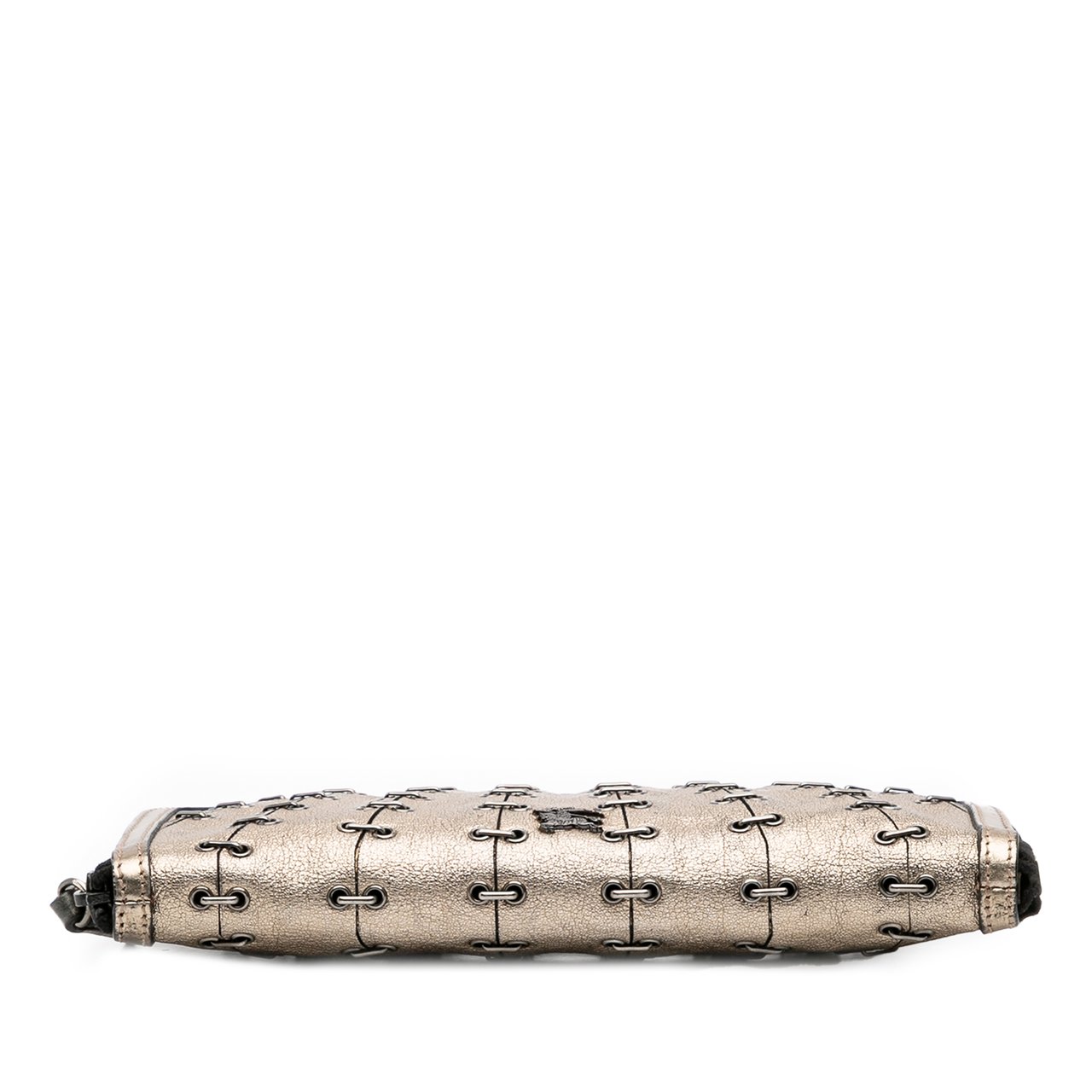 Burberry Metallic Leather Clutch Goud