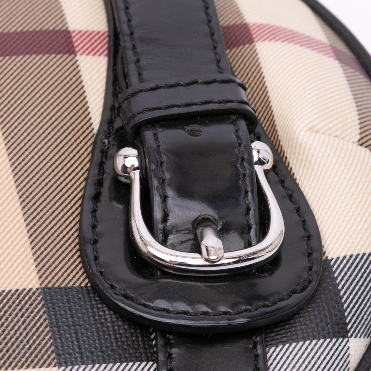 Burberry Supernova Check Coated Canvas Larkin Hobo Bruin