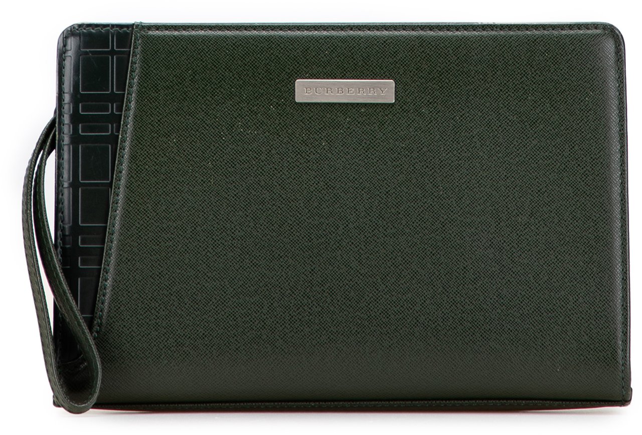 Burberry Leather Clutch Groen