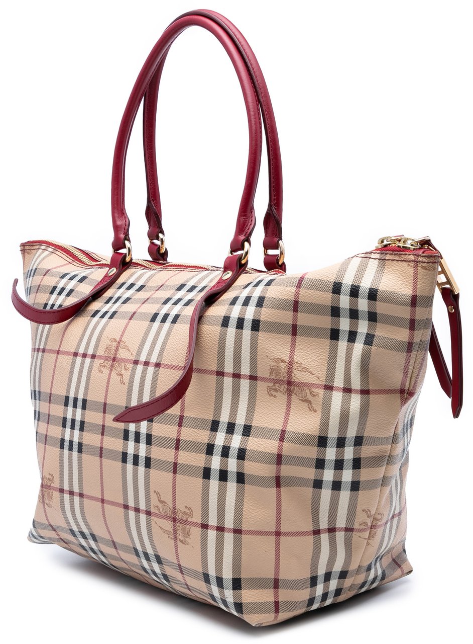 Burberry Medium Haymarket Check Coated Canvas Salisbury Tote Bruin