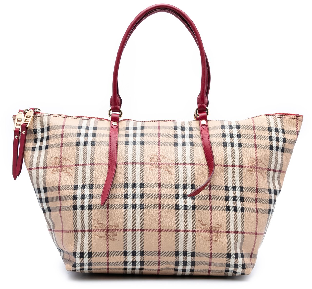 Burberry Medium Haymarket Check Coated Canvas Salisbury Tote Bruin