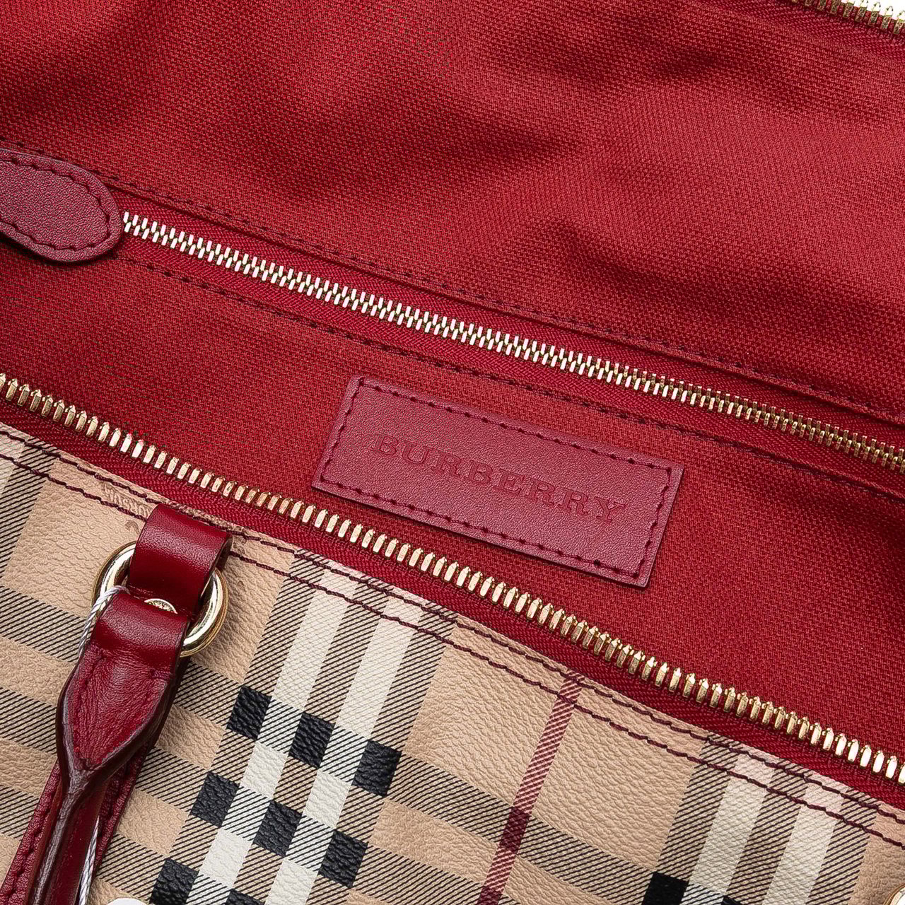 Burberry Medium Haymarket Check Coated Canvas Salisbury Tote Bruin