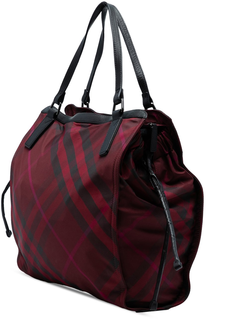 Burberry Supernova Check Nylon Buckleigh Tote Rood