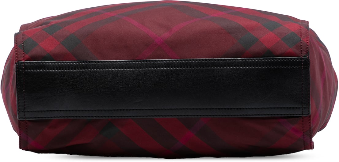 Burberry Supernova Check Nylon Buckleigh Tote Rood