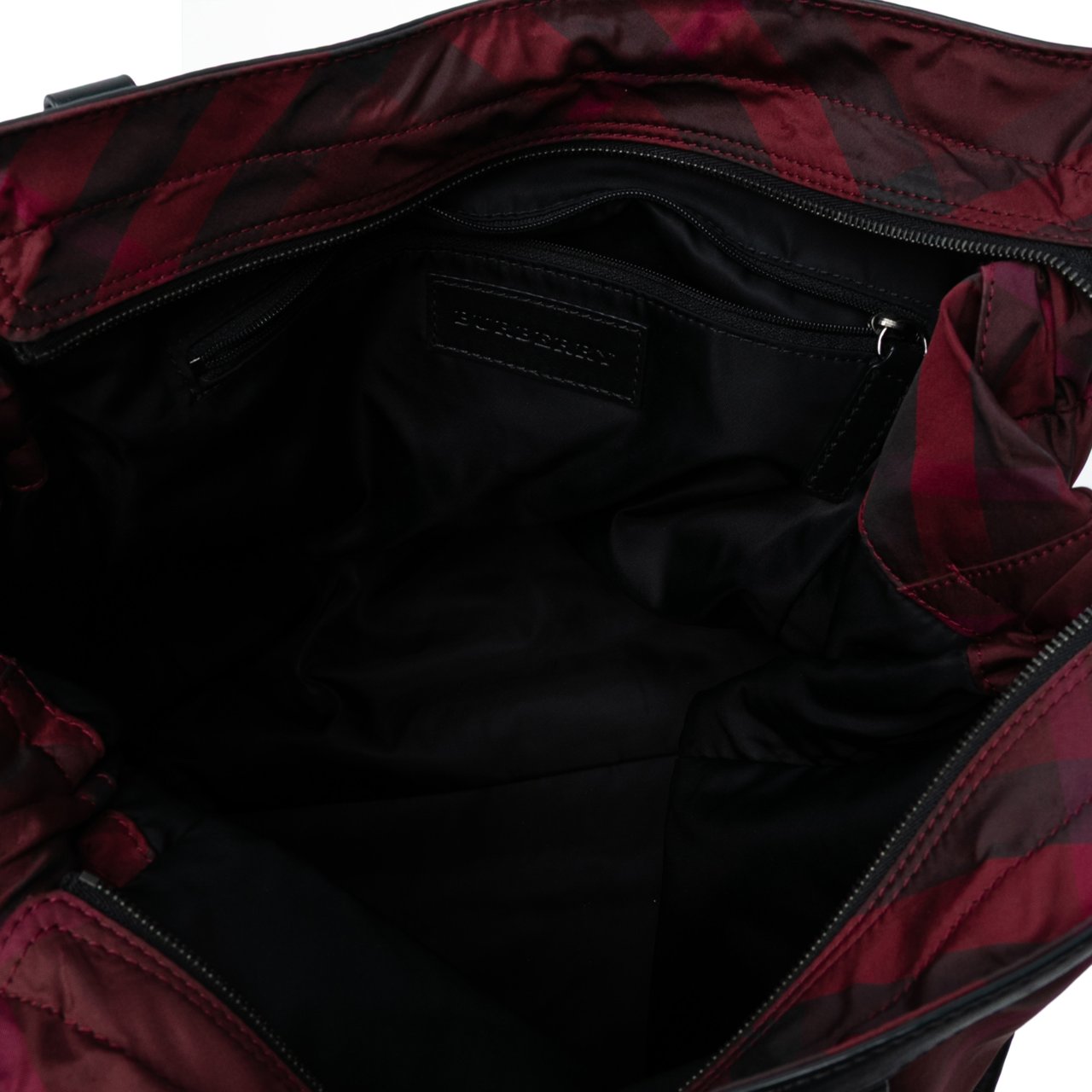 Burberry Supernova Check Nylon Buckleigh Tote Rood