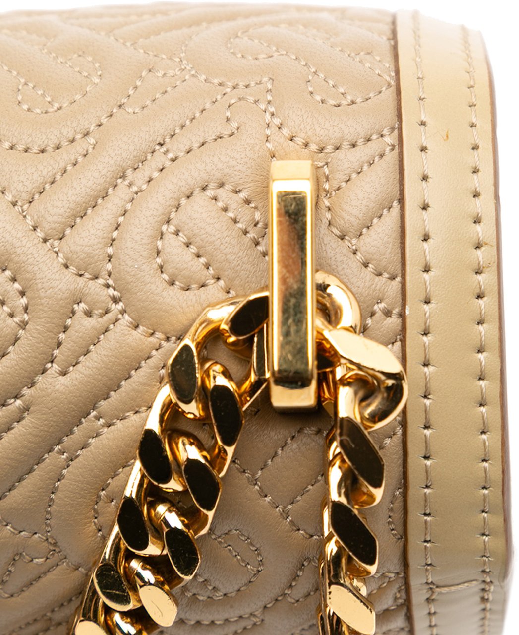 Burberry Medium TB Monogram Embossed Calfskin Chain Crossbody Bruin