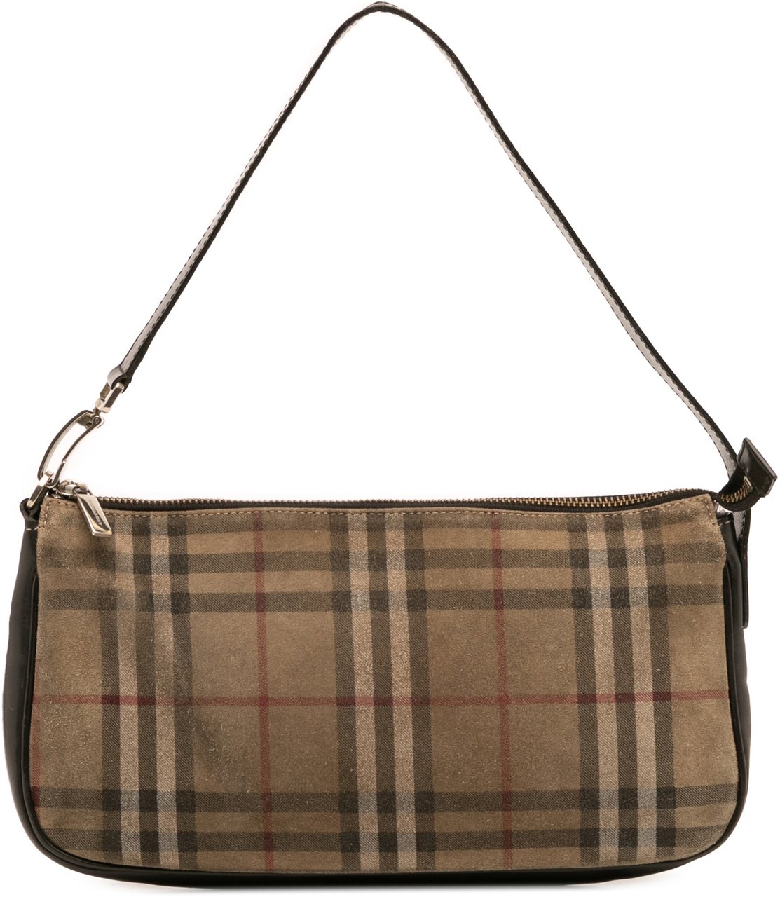 Burberry House Check Suede Shoulder Bag Bruin