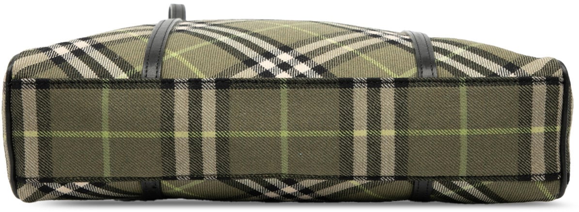 Burberry Nova Check Canvas Shoulder Bag Groen