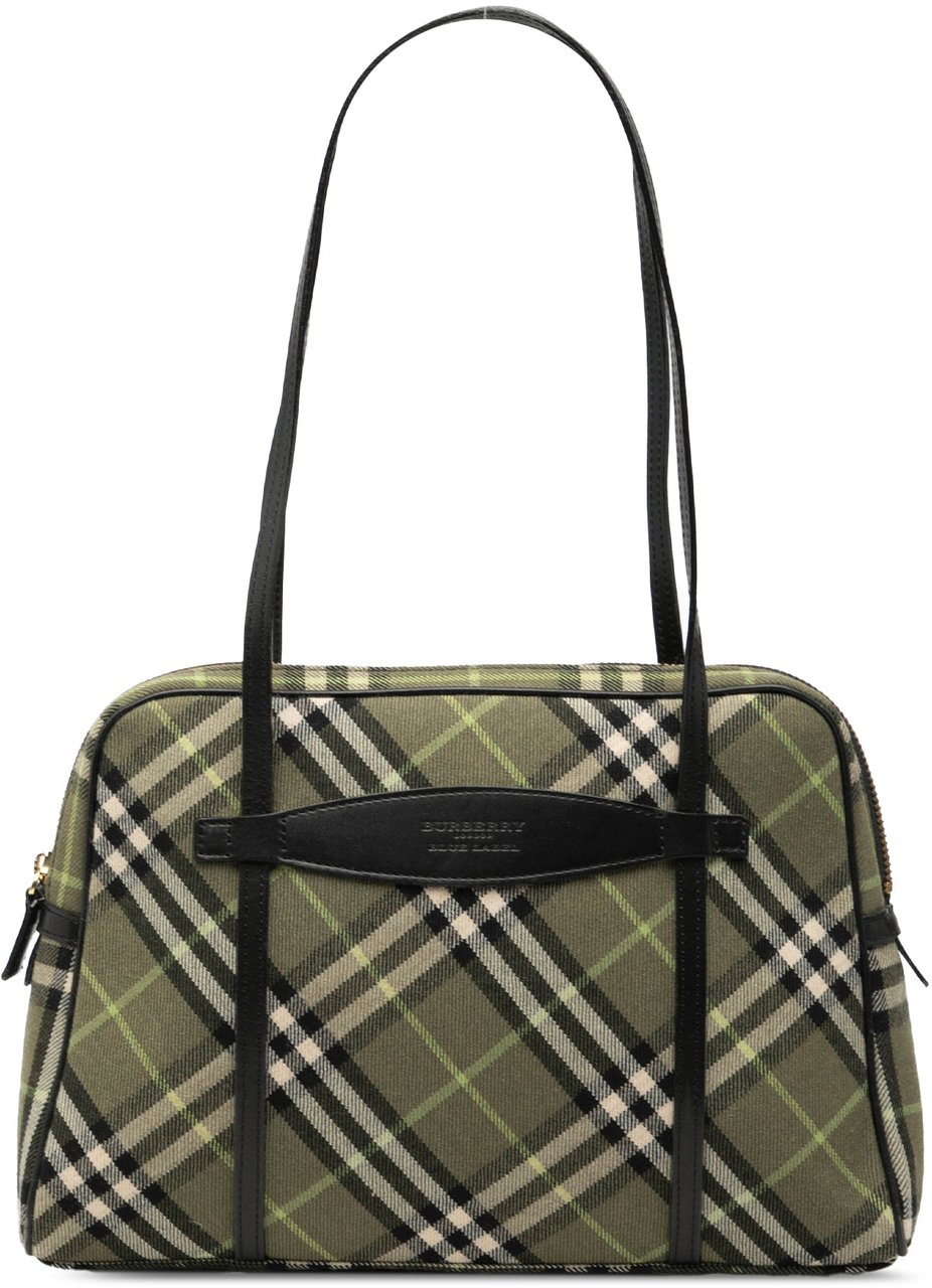 Burberry Nova Check Canvas Shoulder Bag Groen
