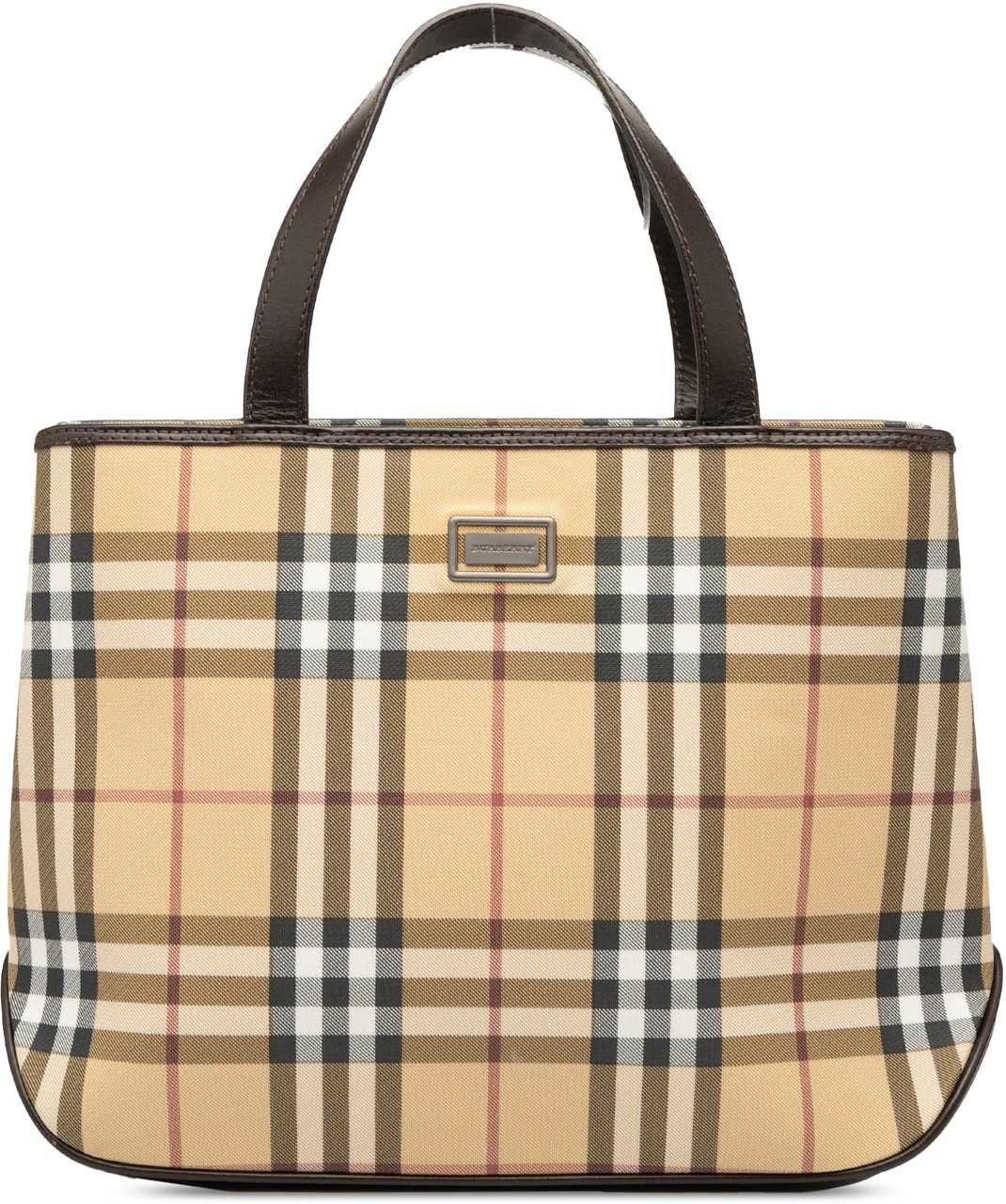 Burberry House Check Canvas Handbag Bruin