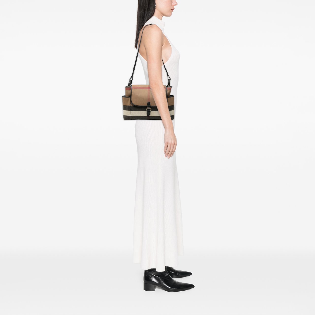 Burberry Mega Check Canvas Diaper Bag Bruin