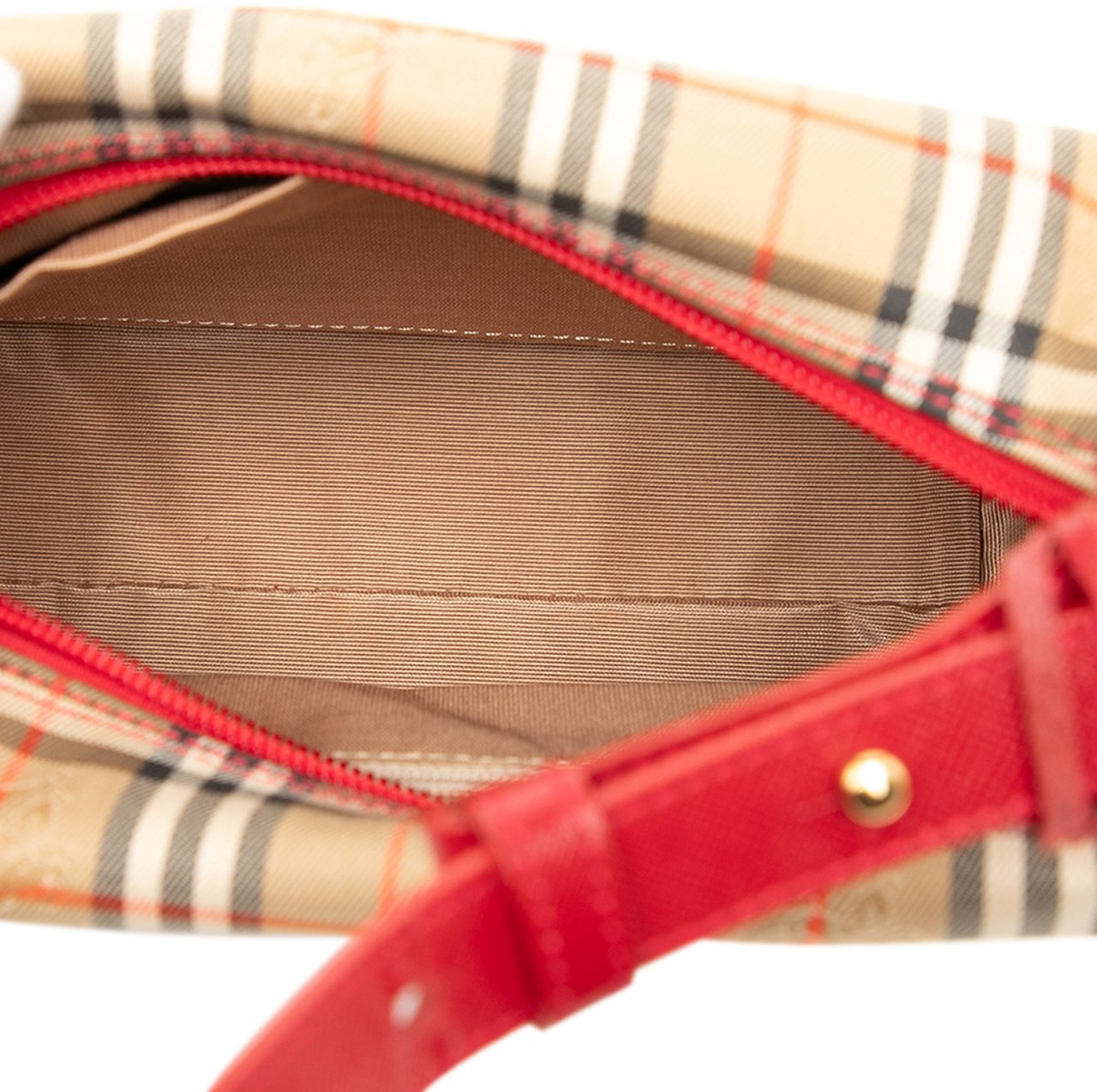 Burberry Haymarket Check Canvas Shoulder Bag Bruin