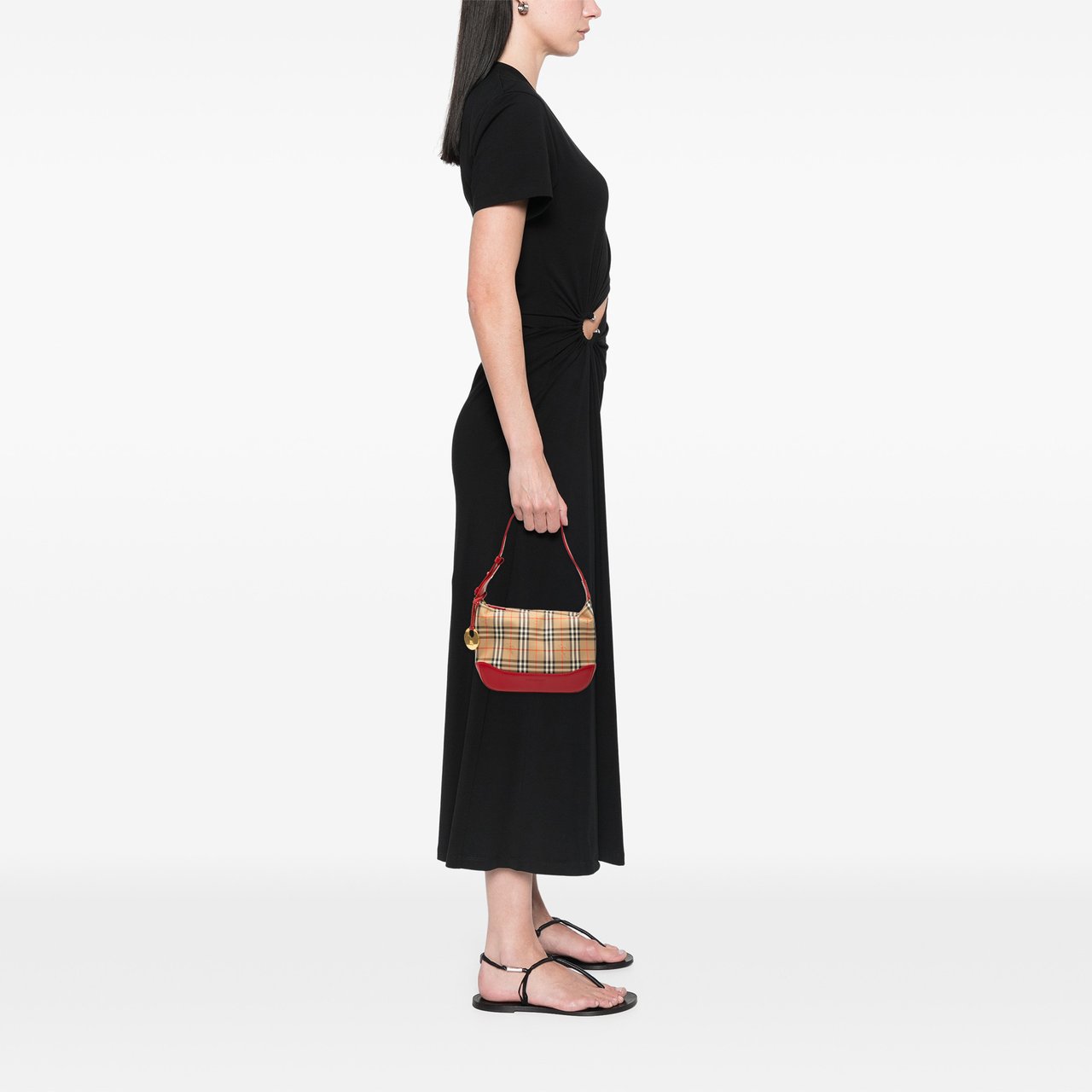 Burberry Haymarket Check Canvas Shoulder Bag Bruin