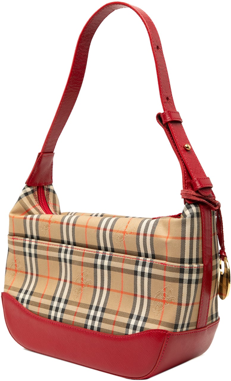 Burberry Haymarket Check Canvas Shoulder Bag Bruin