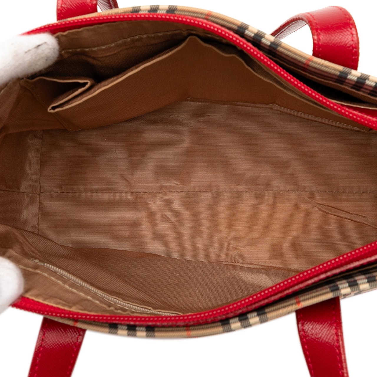 Burberry Haymarket Check Canvas Tote Bruin