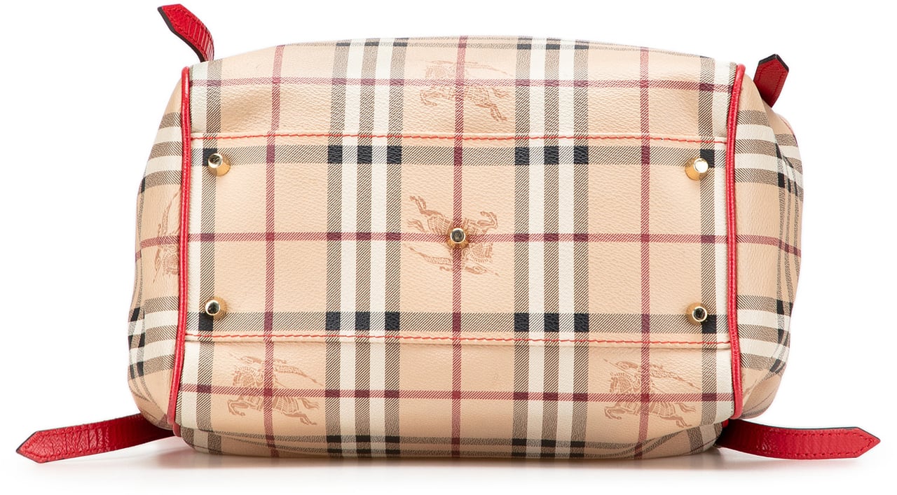 Burberry Small Haymarket Check Coated Canvas Canterbury Tote Bruin