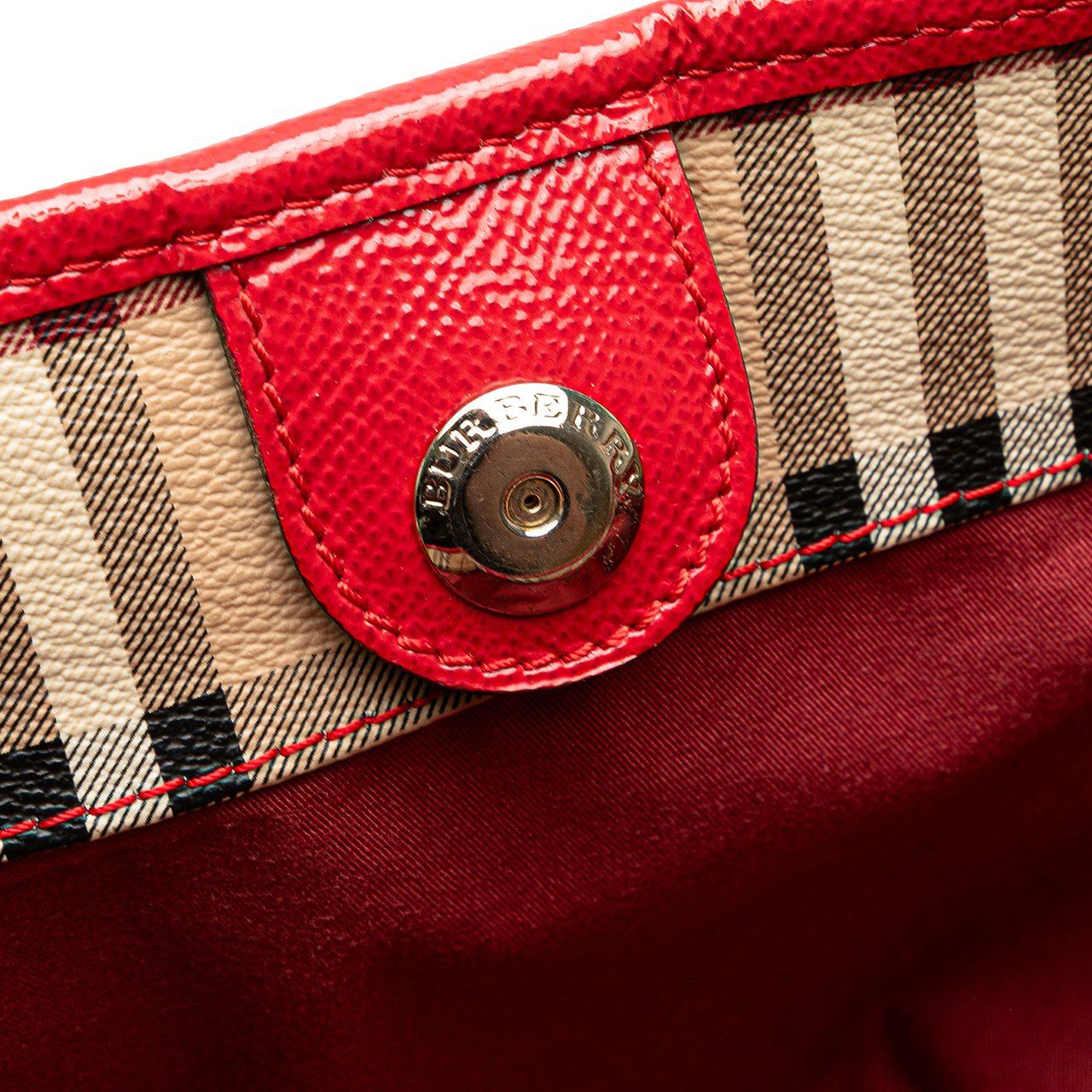 Burberry Small Haymarket Check Coated Canvas Canterbury Tote Bruin