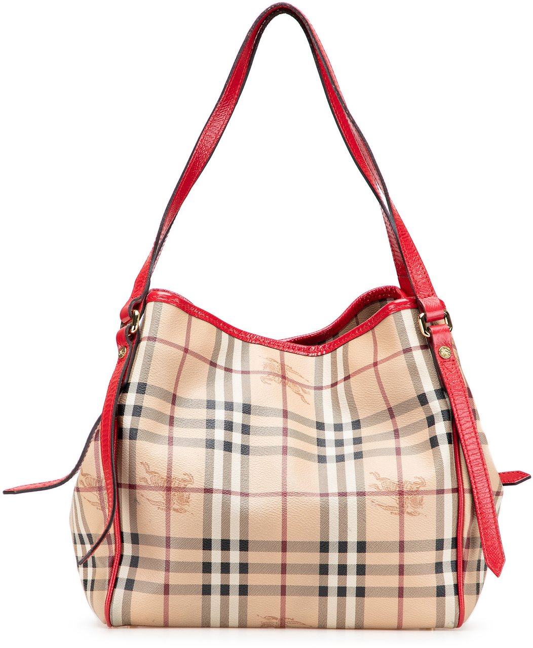 Burberry Small Haymarket Check Coated Canvas Canterbury Tote Bruin