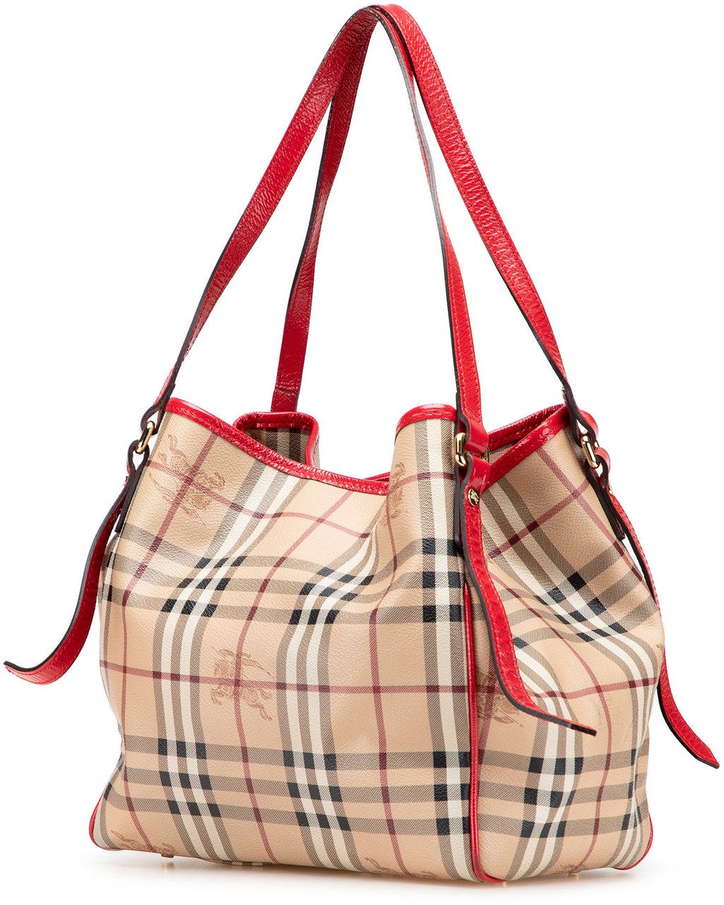 Burberry Small Haymarket Check Coated Canvas Canterbury Tote Bruin