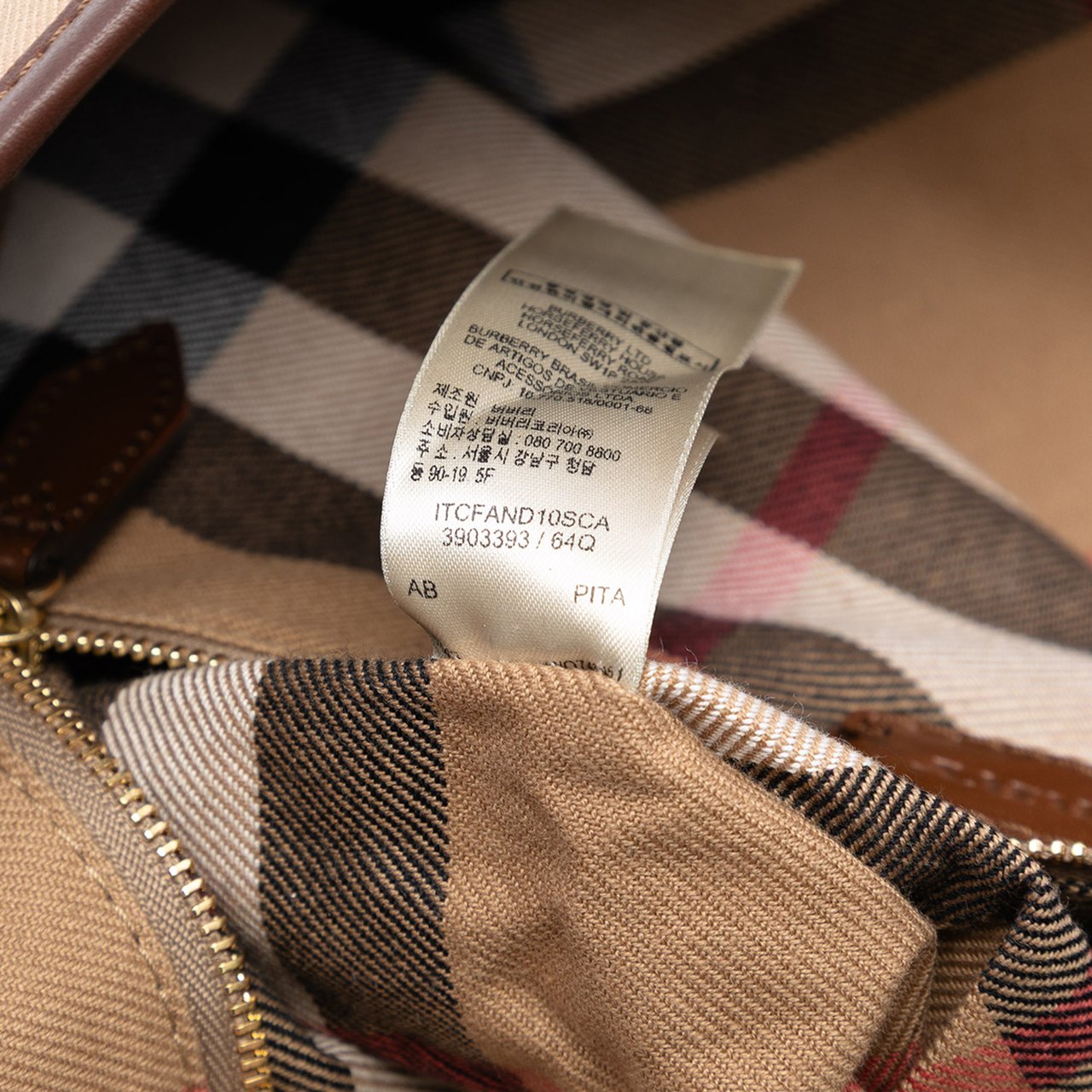 Burberry Medium House Check Trimmed Leather Salisbury Tote Bruin