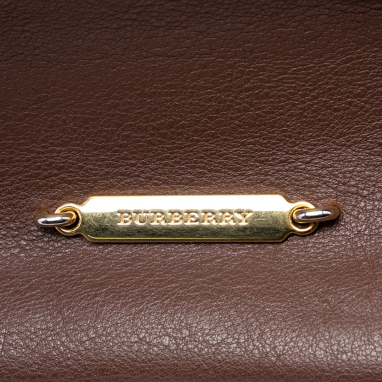 Burberry Medium House Check Trimmed Leather Salisbury Tote Bruin