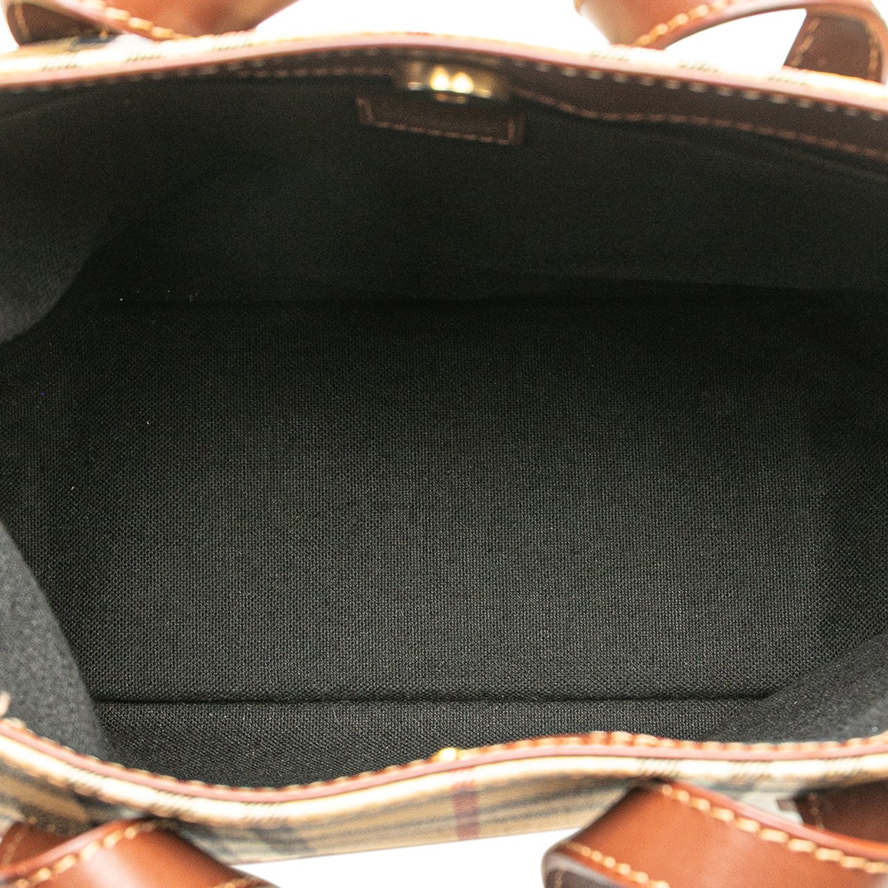 Burberry Haymarket Check Coated Canvas Tote Bruin