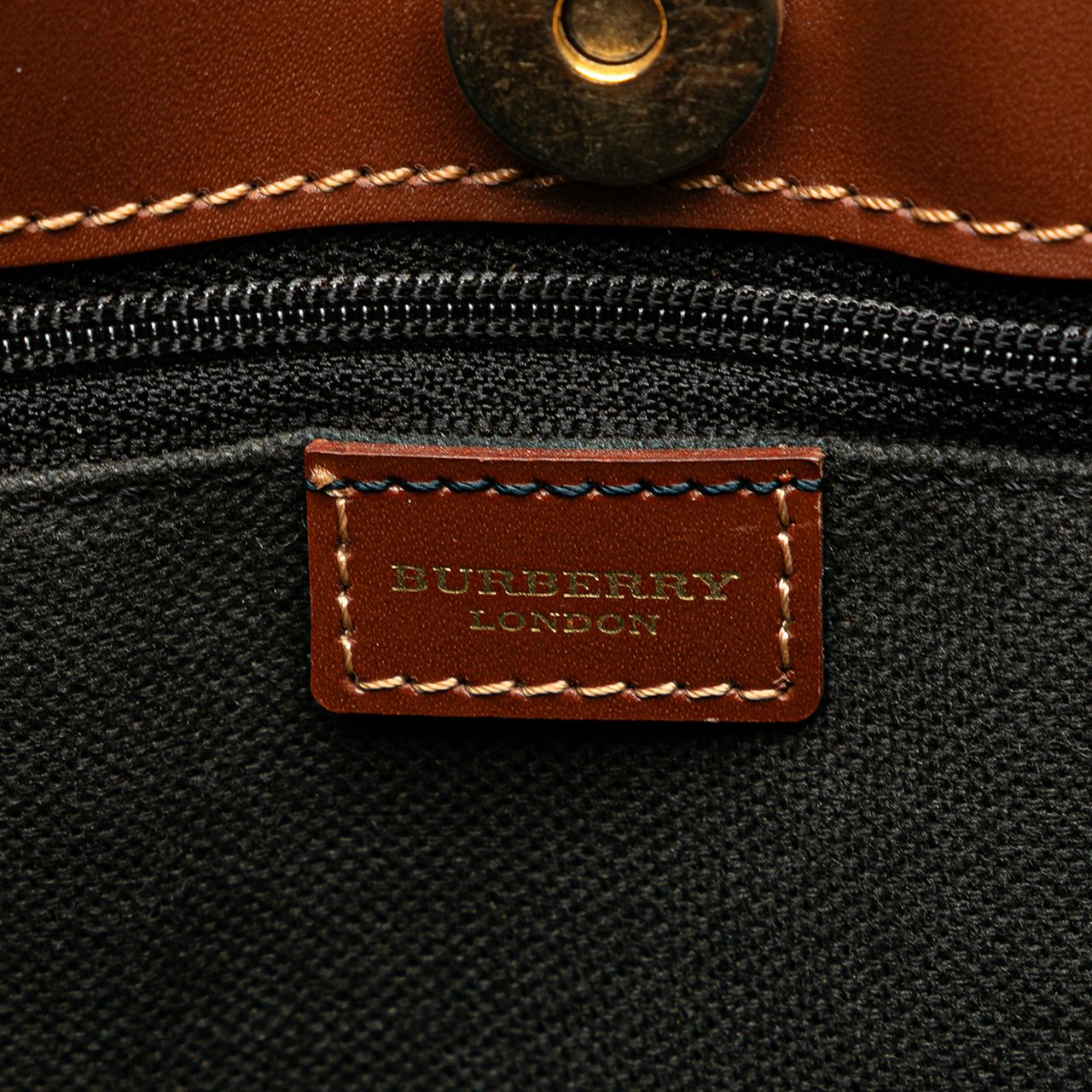 Burberry Haymarket Check Coated Canvas Tote Bruin