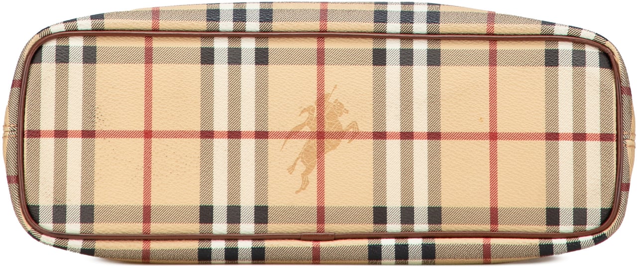 Burberry Haymarket Check Coated Canvas Tote Bruin