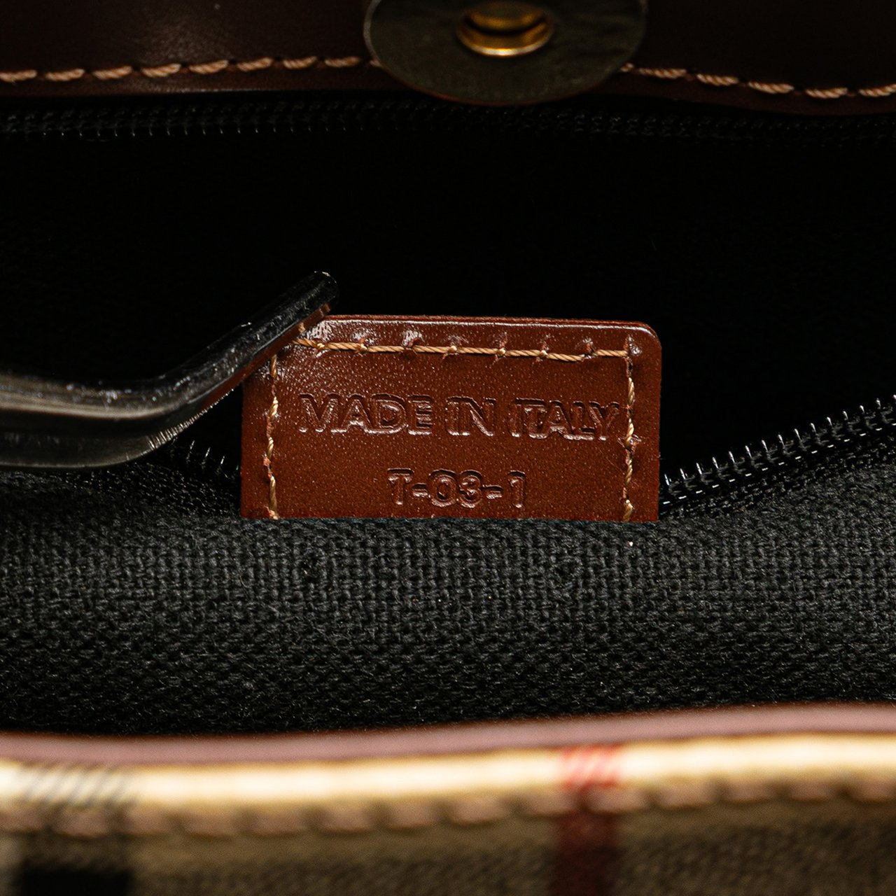 Burberry Haymarket Check Coated Canvas Tote Bruin
