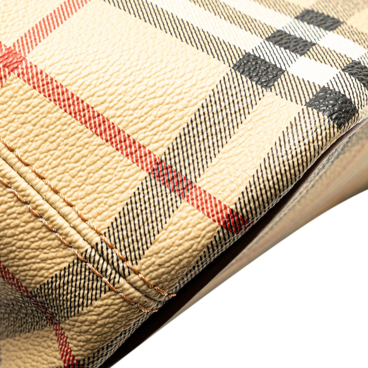 Burberry Haymarket Check Coated Canvas Tote Bruin