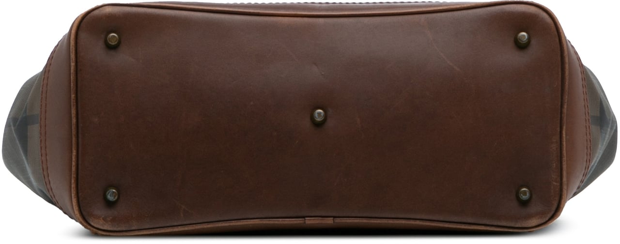 Burberry Smoked Check Coated Canvas Handbag Bruin