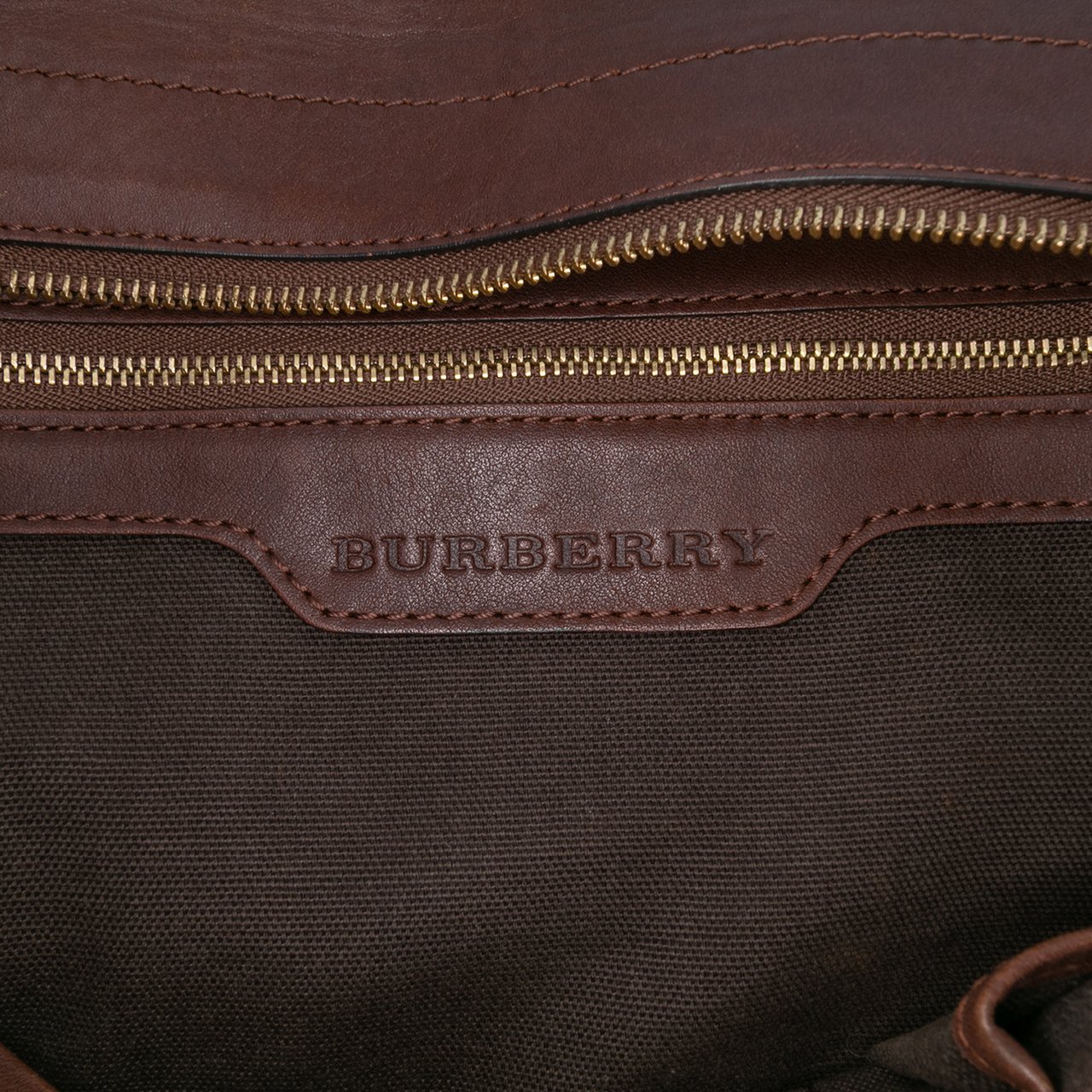 Burberry Smoked Check Coated Canvas Handbag Bruin