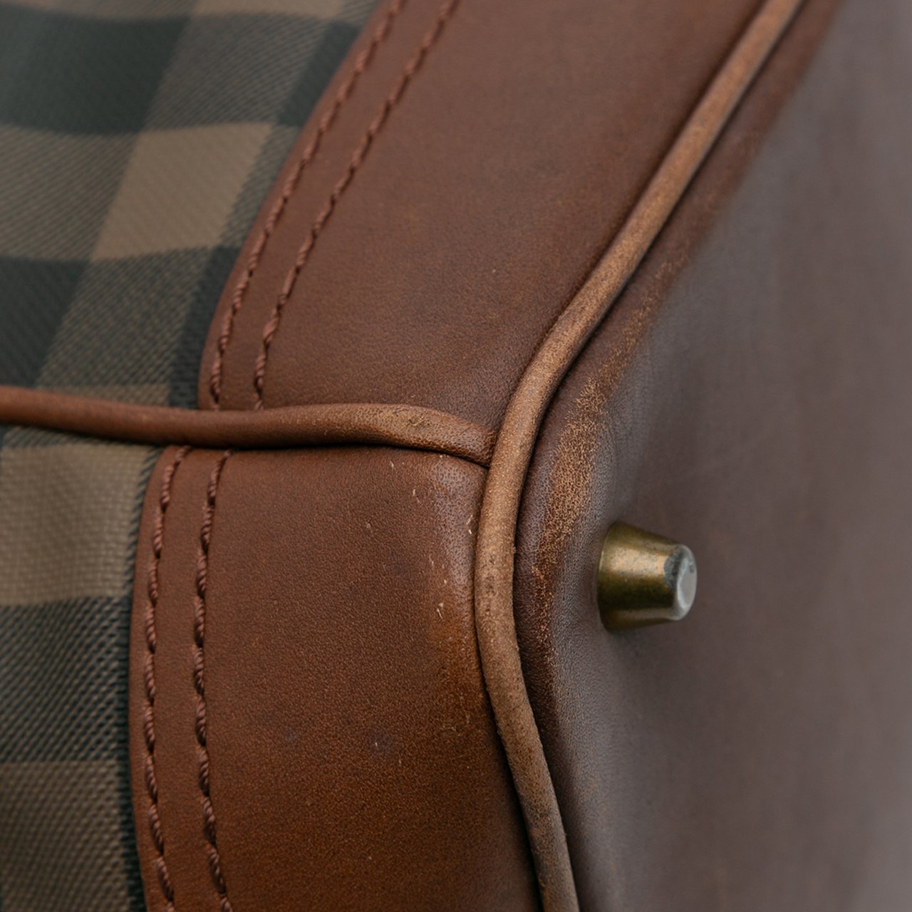 Burberry Smoked Check Coated Canvas Handbag Bruin