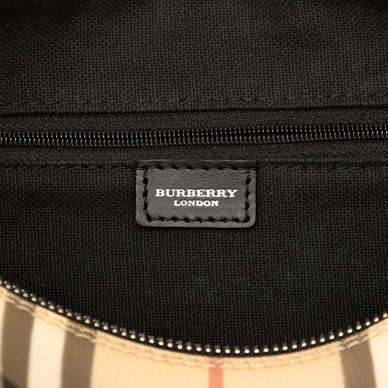 Burberry House Check Canvas Barrel Handbag Bruin