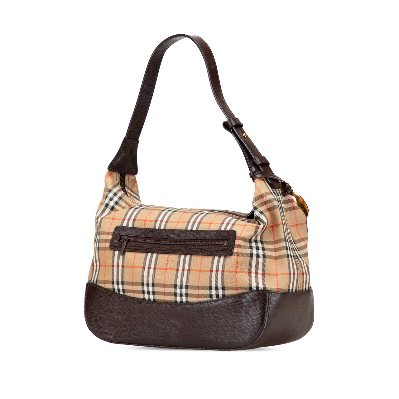 Burberry Haymarket Check Canvas Shoulder Bag Bruin