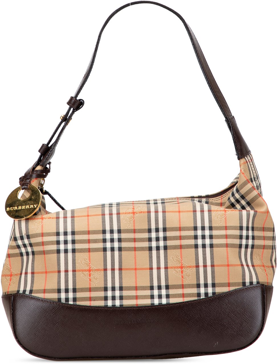 Burberry Haymarket Check Canvas Shoulder Bag Bruin
