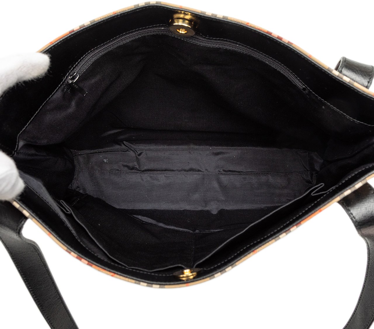 Burberry Haymarket Check Canvas Tote Bruin