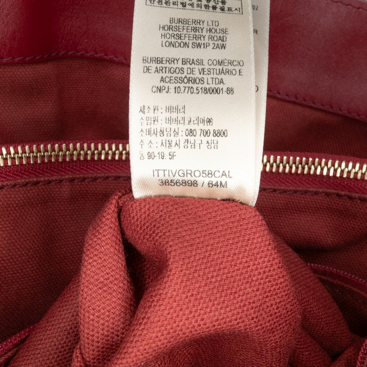 Burberry Haymarket Check Coated Canvas Golderton Satchel Bruin