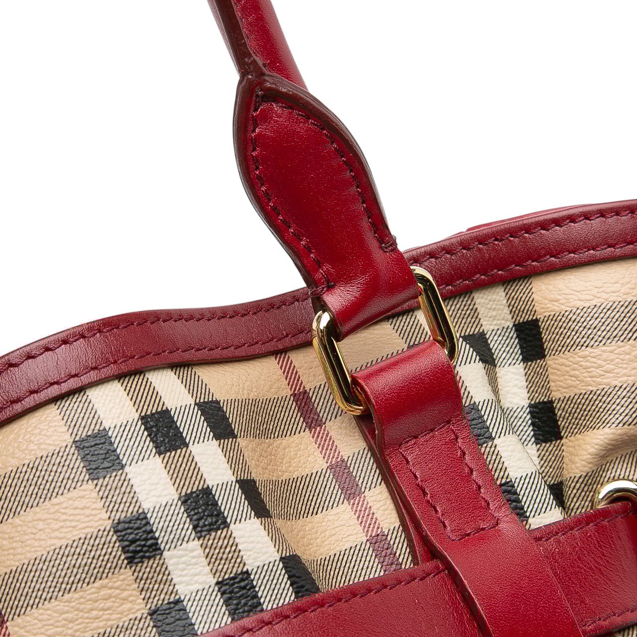 Burberry Haymarket Check Coated Canvas Golderton Satchel Bruin