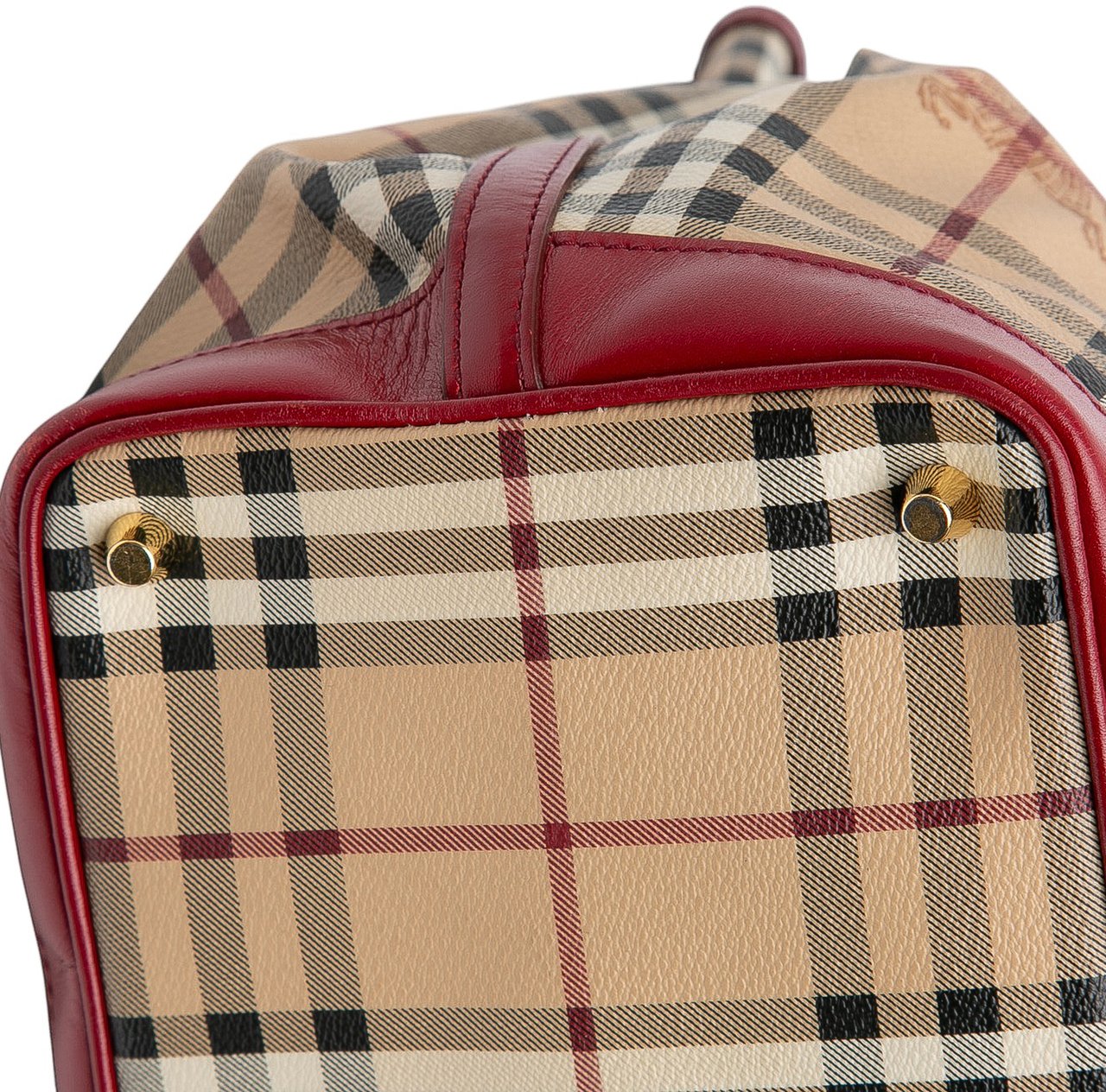 Burberry Haymarket Check Coated Canvas Golderton Satchel Bruin