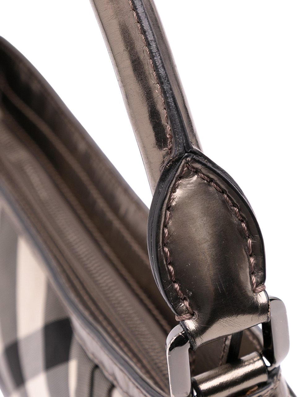 Burberry Supernova Check Canvas Handbag Grijs