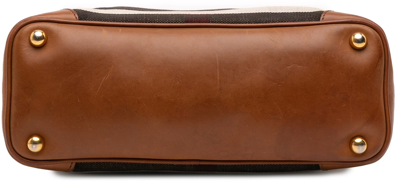 Burberry Medium Mega Check Canvas Bloomsbury Saddle Satchel Bruin