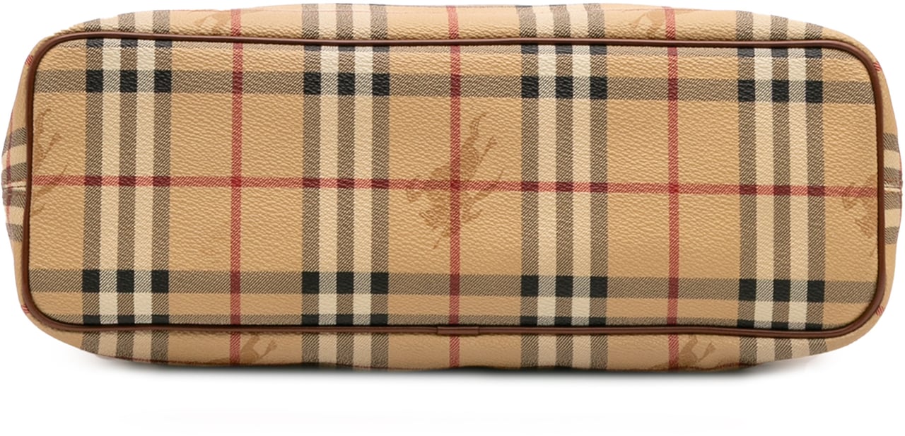 Burberry Haymarket Check Coated Canvas Tote Bruin