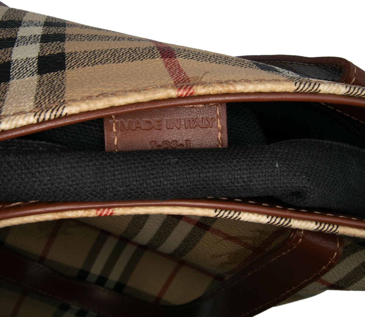 Burberry Haymarket Check Coated Canvas Tote Bruin