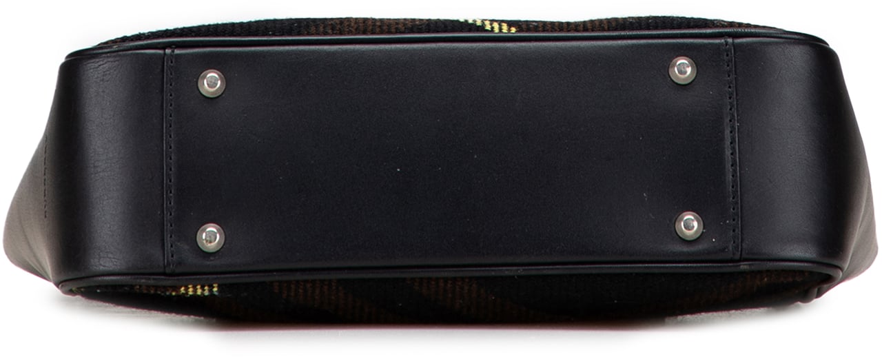 Burberry Superenova Check Wool Tote Zwart